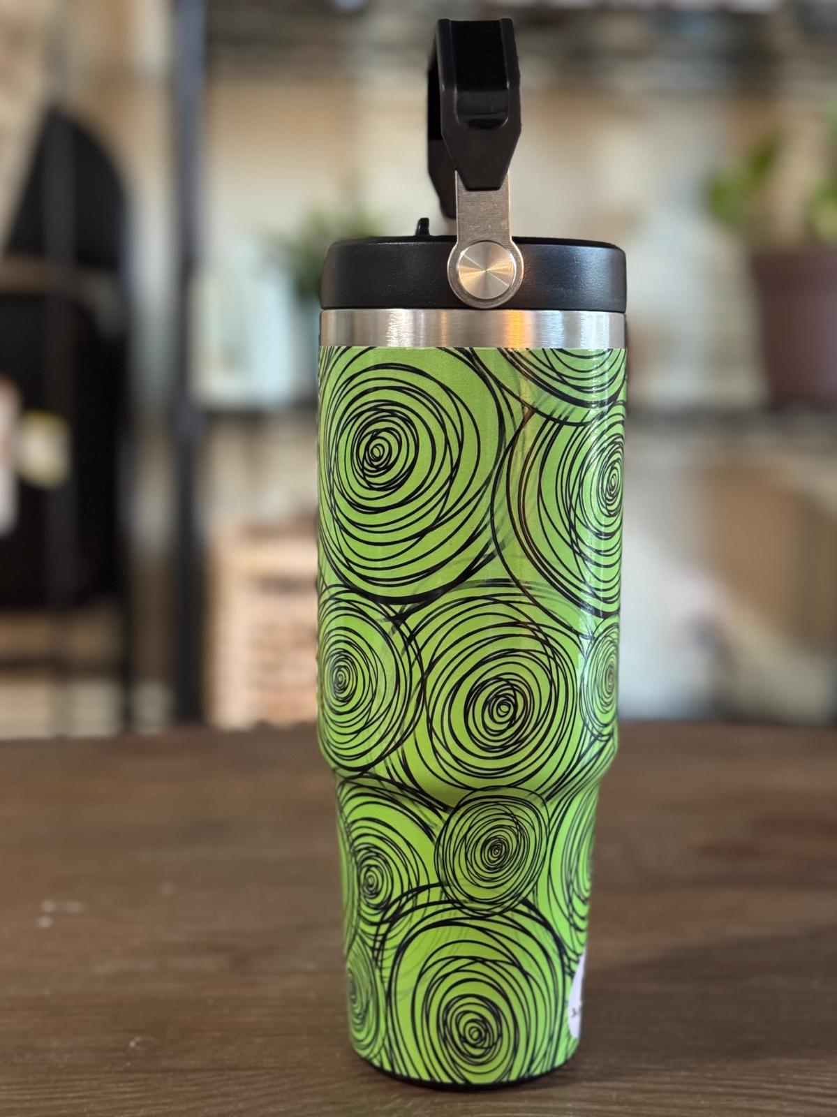 Batik-Style 30oz Tumbler With Handle Lid