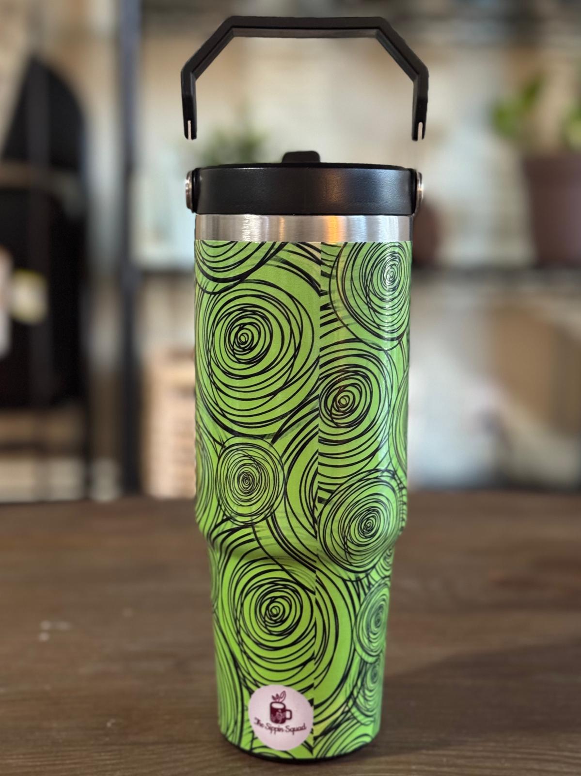 Batik-Style 30oz Tumbler With Handle Lid