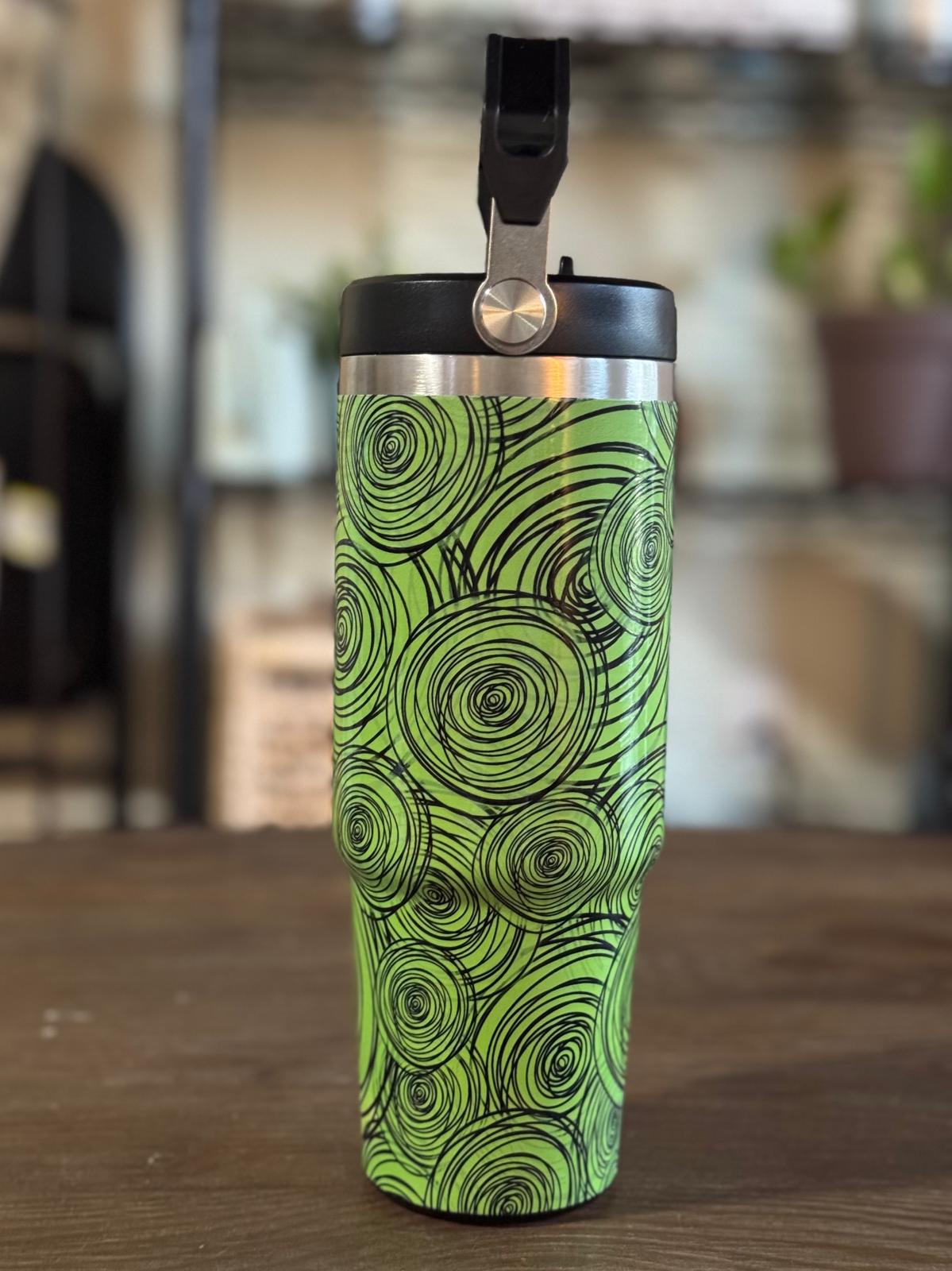 Batik-Style 30oz Tumbler With Handle Lid
