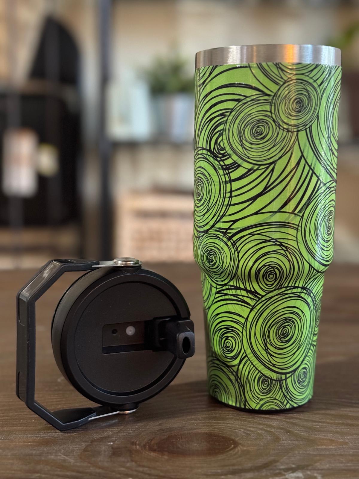 Batik-Style 30oz Tumbler With Handle Lid
