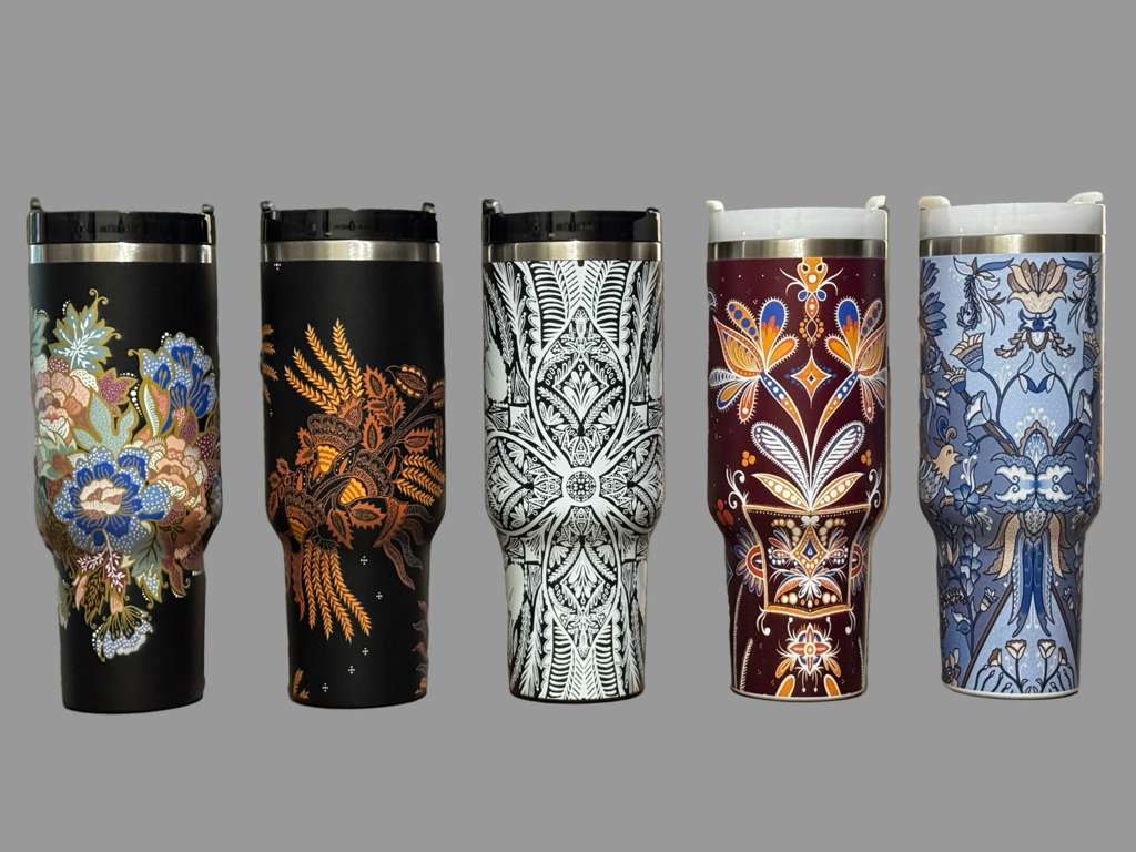 Batik-Style 40oz Stainless Steel Travel Tumbler