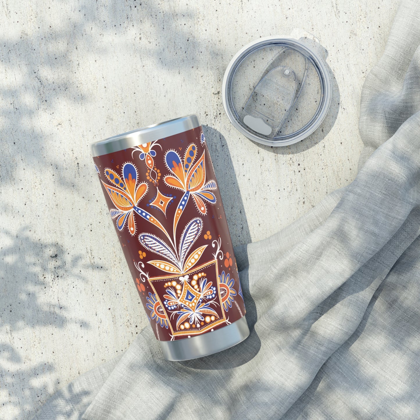 Batik-Style Double wall Insulation Tumbler 20oz