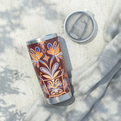 Batik-Style Double wall Insulation Tumbler 20oz