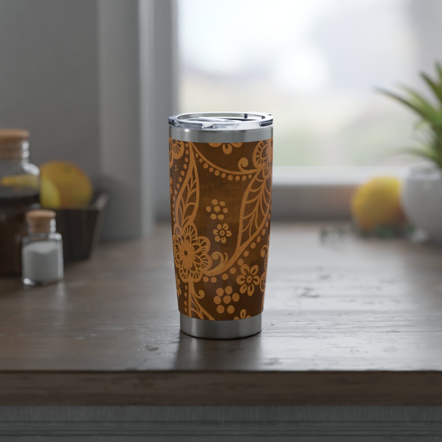 Batik-Style Double wall Insulation Tumbler 20oz