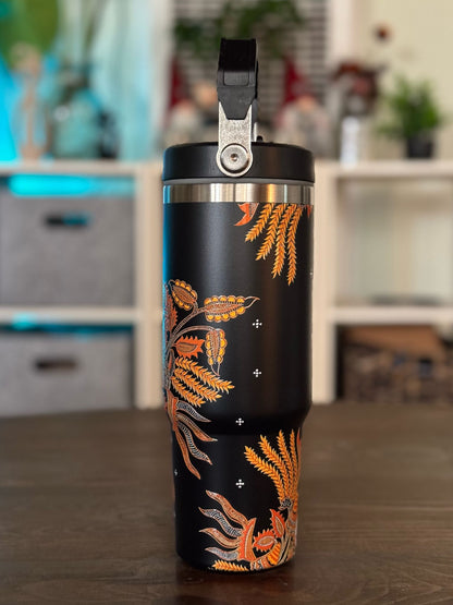 Batik-Style 30oz Tumbler With Handle Lid