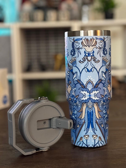 Batik-Style 30oz Tumbler With Handle Lid