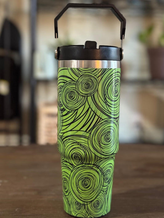 Batik-Style 30oz Tumbler With Handle Lid