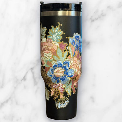 Batik-Style 40oz Stainless Steel Travel Tumbler