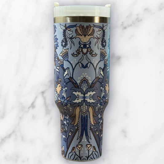 Batik-Style 40oz Stainless Steel Travel Tumbler