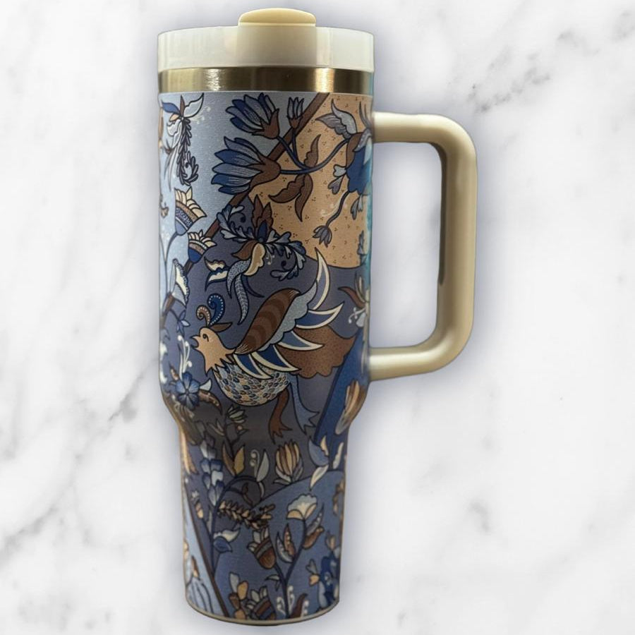 Batik-Style 40oz Stainless Steel Travel Tumbler