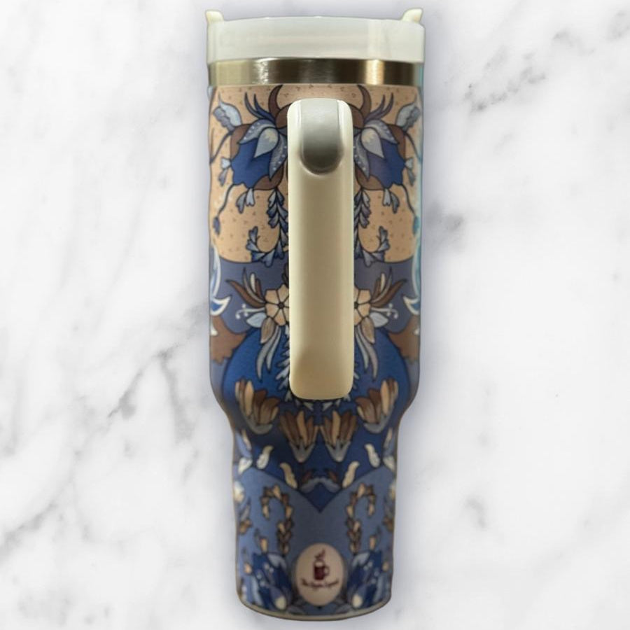 Batik-Style 40oz Stainless Steel Travel Tumbler