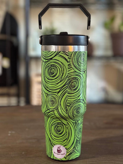 Batik-Style 30oz Tumbler With Handle Lid