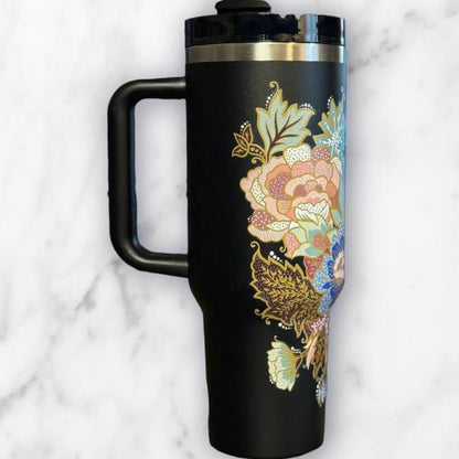 Batik-Style 40oz Stainless Steel Travel Tumbler