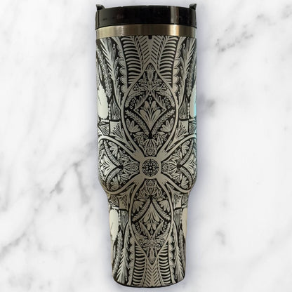 Batik-Style 40oz Stainless Steel Travel Tumbler