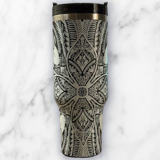 Batik-Style 40oz Stainless Steel Travel Tumbler