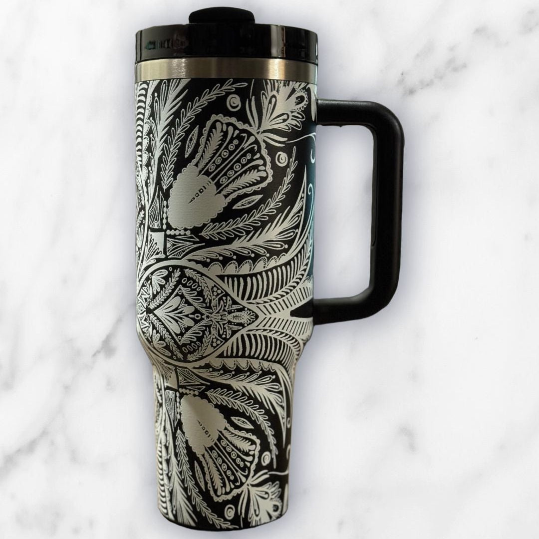 Batik-Style 40oz Stainless Steel Travel Tumbler