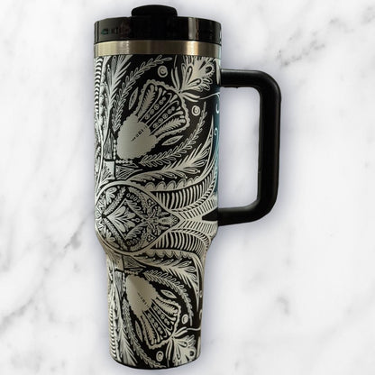 Batik-Style 40oz Stainless Steel Travel Tumbler