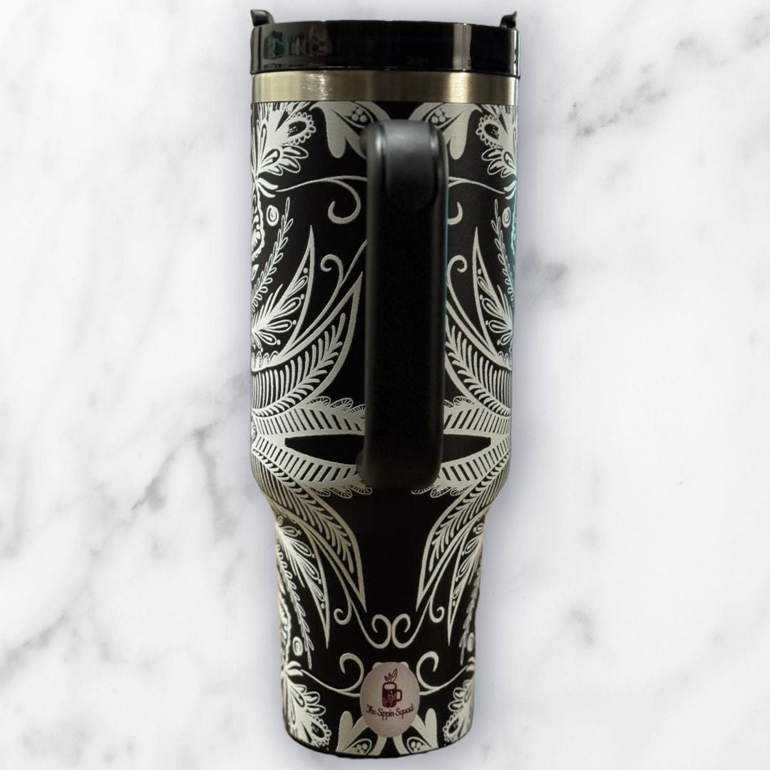 Batik-Style 40oz Stainless Steel Travel Tumbler