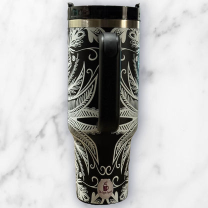 Batik-Style 40oz Stainless Steel Travel Tumbler