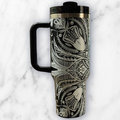 Batik-Style 40oz Stainless Steel Travel Tumbler