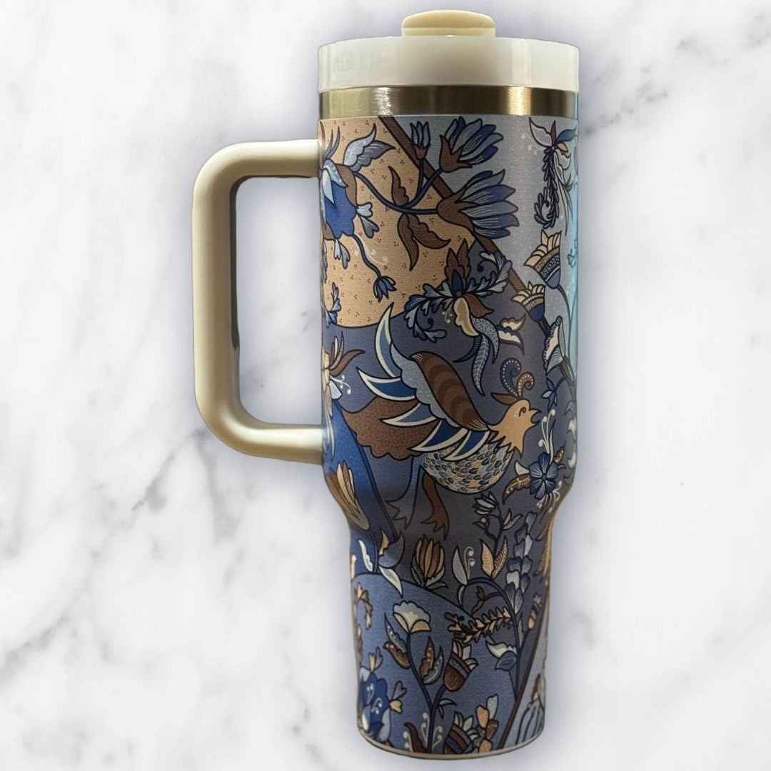 Batik-Style 40oz Stainless Steel Travel Tumbler